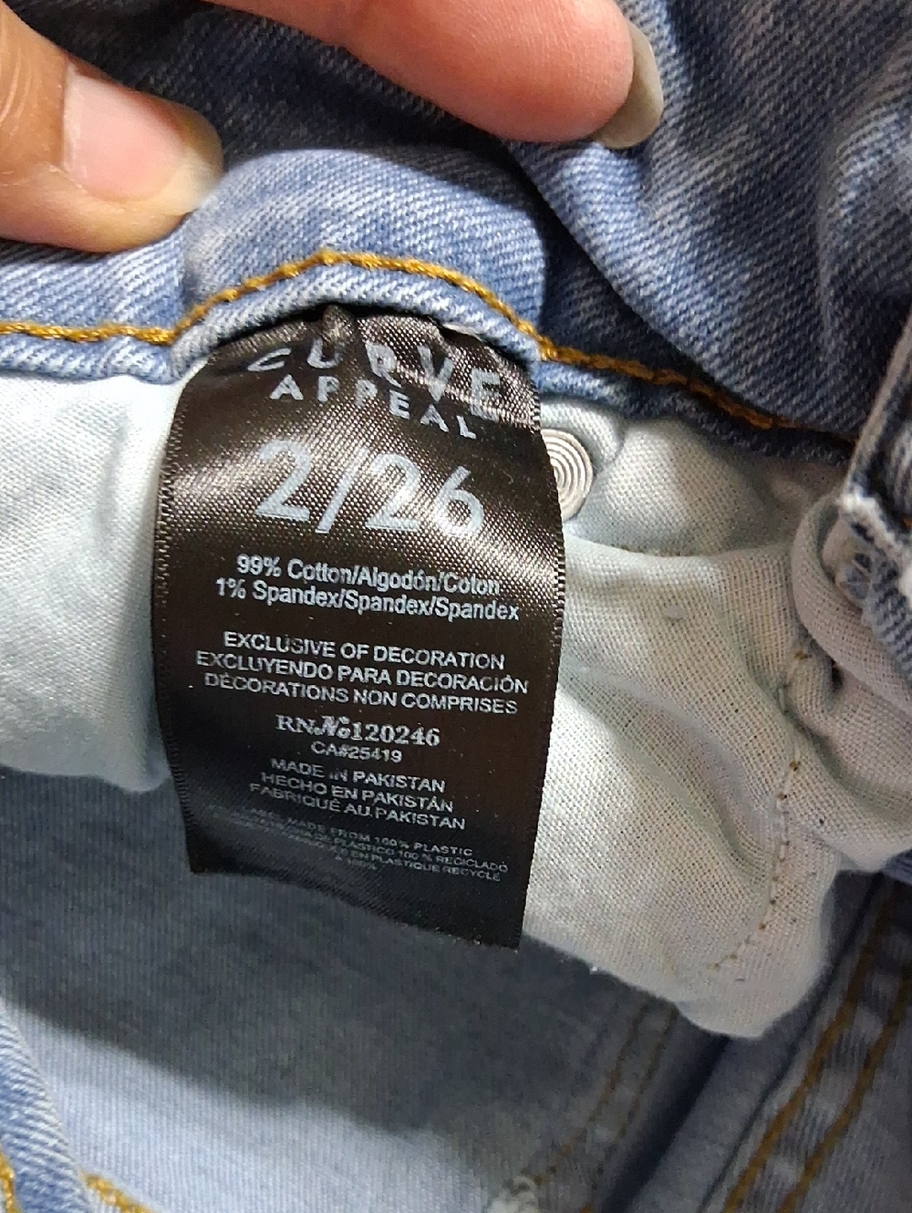 CURVE APPEAL Jeans Womens 2/26 BLUE WIDE LEGS ?? Pants Preowned Used - Picture 4 of 5